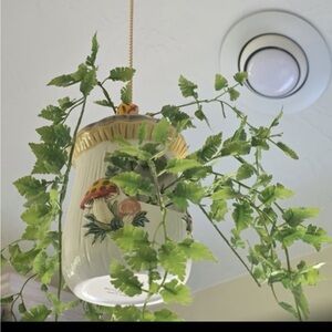 Merry Mushroom vintage Ceramic Hanging Planter